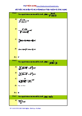 Bài tập Tích phân Lớp 12 - Phần 48